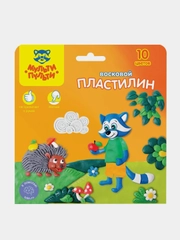 Пластилин Мульти-Пульти "Енот в лесу", 10 цветов, 150г, восковой, европодвес