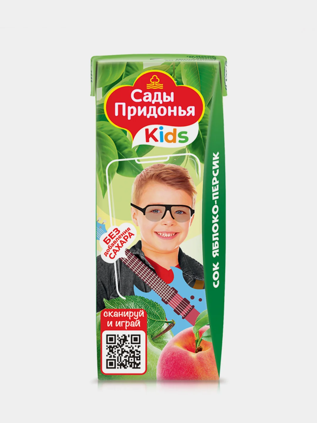 Сок детский Сады Придонья, яблочно-персиковый, с мякотью, восстановленный, 0,2 л, 27 штук
