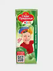 Сок детский Сады Придонья, из зеленых яблок, восстановленный, осветленный, 0,2 л, 27 штук