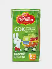 Сок детский Сады Придонья яблочно-вишневый, восстановленный, осветленный, 0,125 л, 18 штук