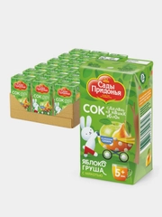 Сок детский Сады Придонья, яблочно-грушевый, восстановленный, с мякотью, 18 штук по 125 мл