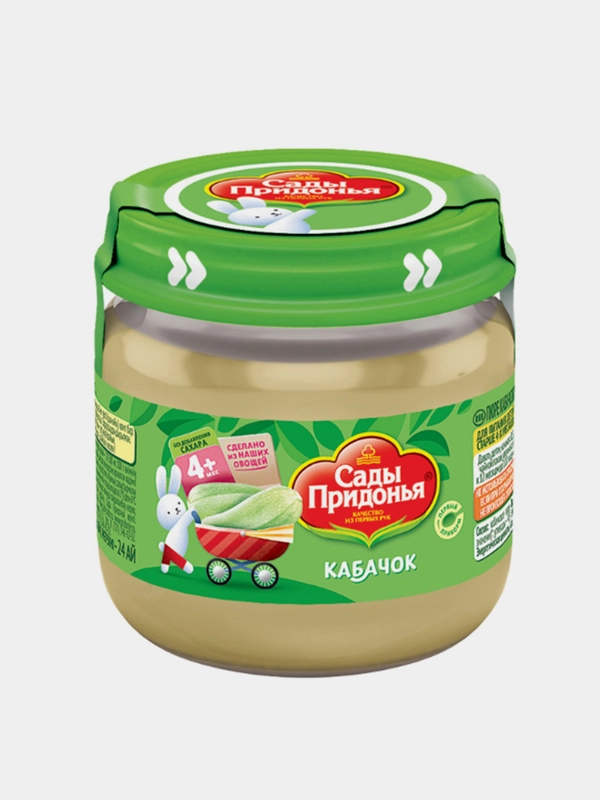 Пюре овощное Сады Придонья, кабачковое, с 4-х месяцев, 12 штук по 80 г