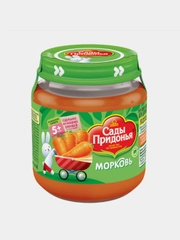 Пюре овощное Сады Придонья, морковное, с 5-ти месяцев, 12 штук по 120 г