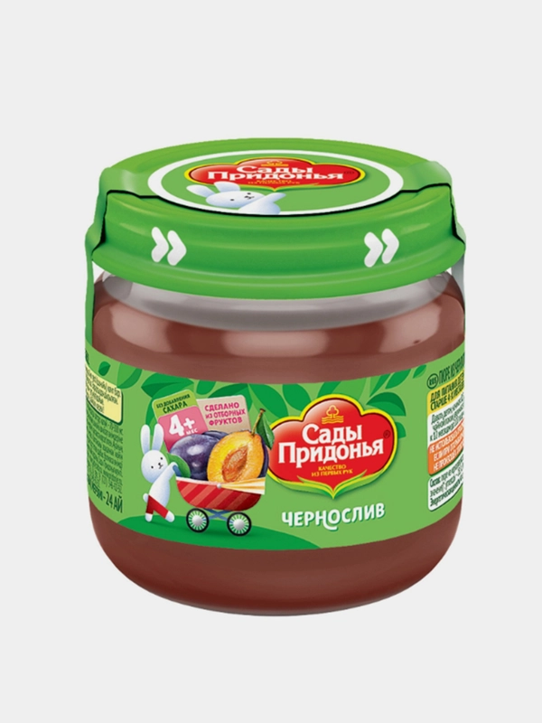 Пюре фруктовое Сады Придонья из чернослива (80 г, уп.12шт (стекло)