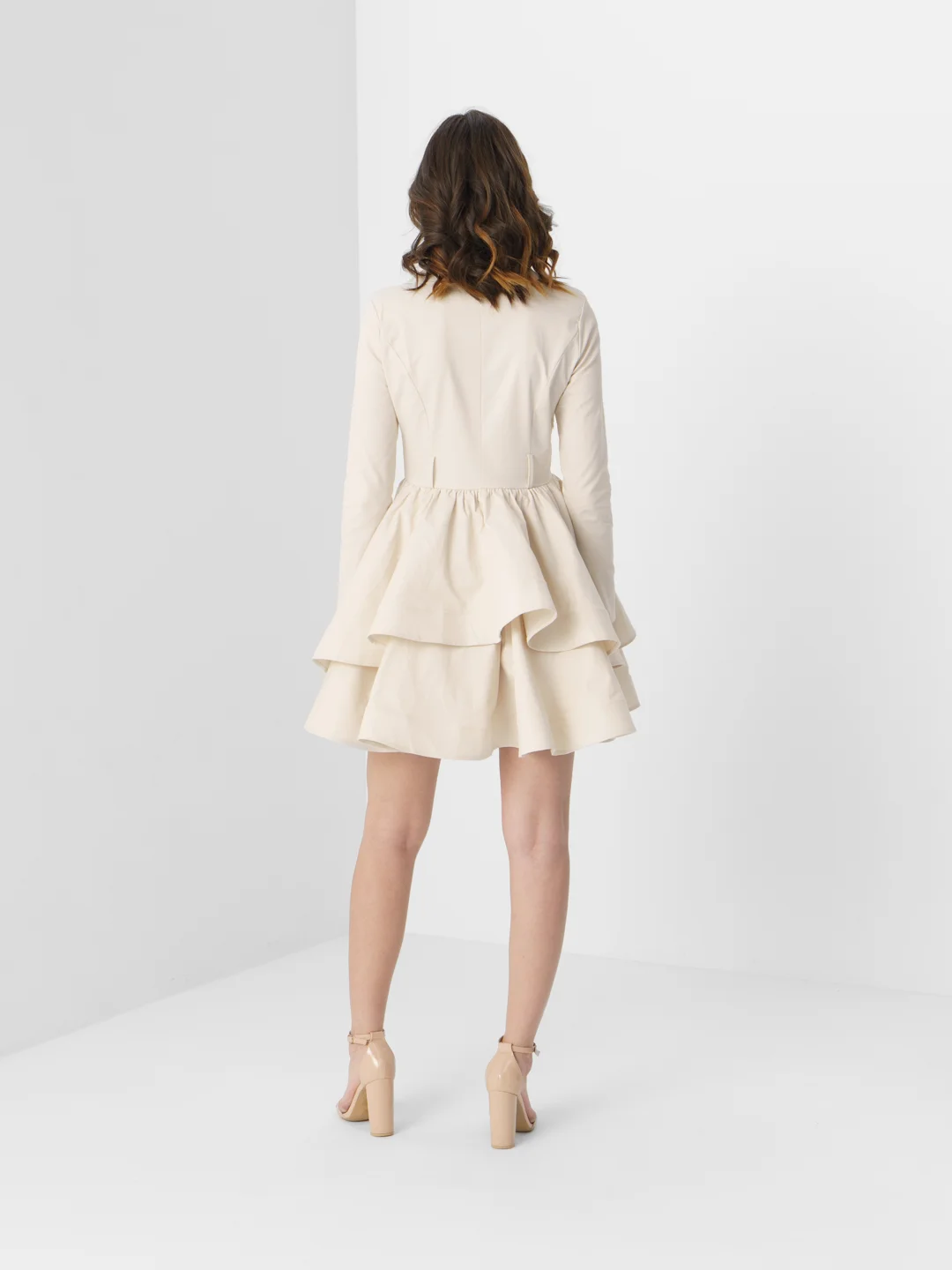 Бежевый платье DRESS 005