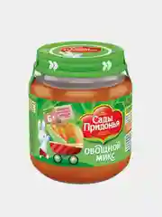 Пюре овощное Сады Придонья "Овощной микс": морковь, тыква, кабачок, 12 штук по 120 г