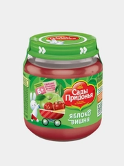 Пюре фруктовое Сады Придонья, яблоко-вишня, с 6-ти месяцев 12 штук по 120 г