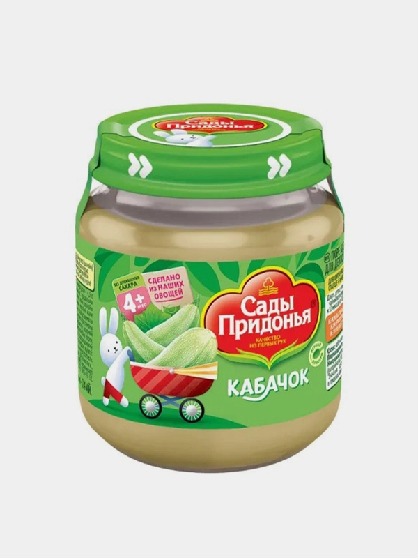 Пюре овощное Сады Придонья, кабачковое, с 4-х месяцев, 12 штук по 120 г