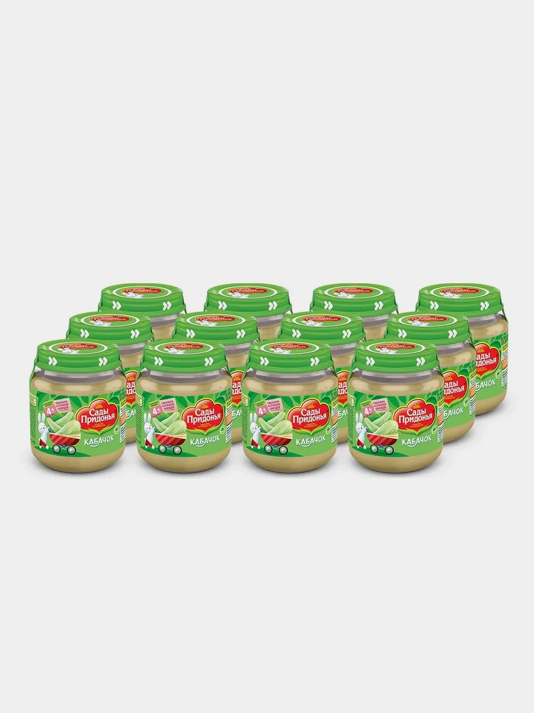 Пюре овощное Сады Придонья, кабачковое, с 4-х месяцев, 12 штук по 120 г
