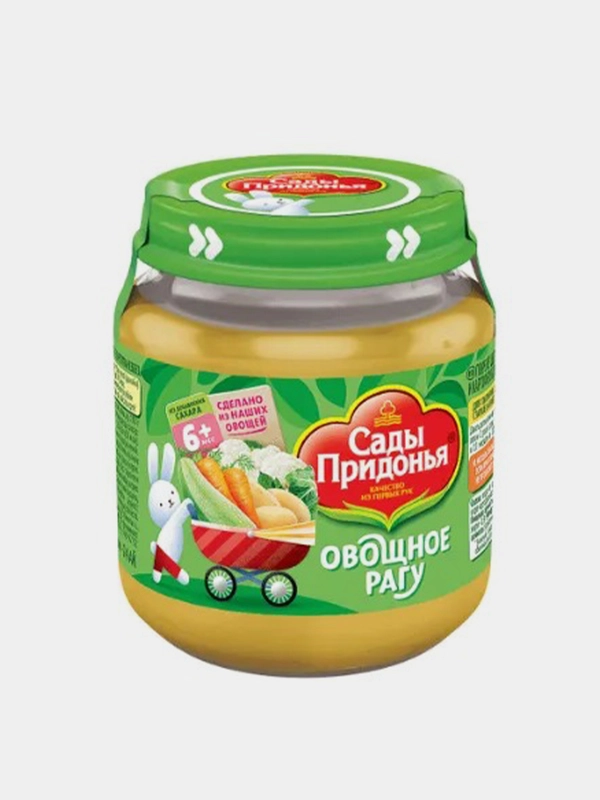 Пюре овощное Сады Придонья "Рагу": цветная капуста, кабачок, морковь, картофель, 12 х 120г