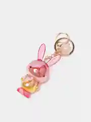 Розовый брелок на ключи "Кролик"