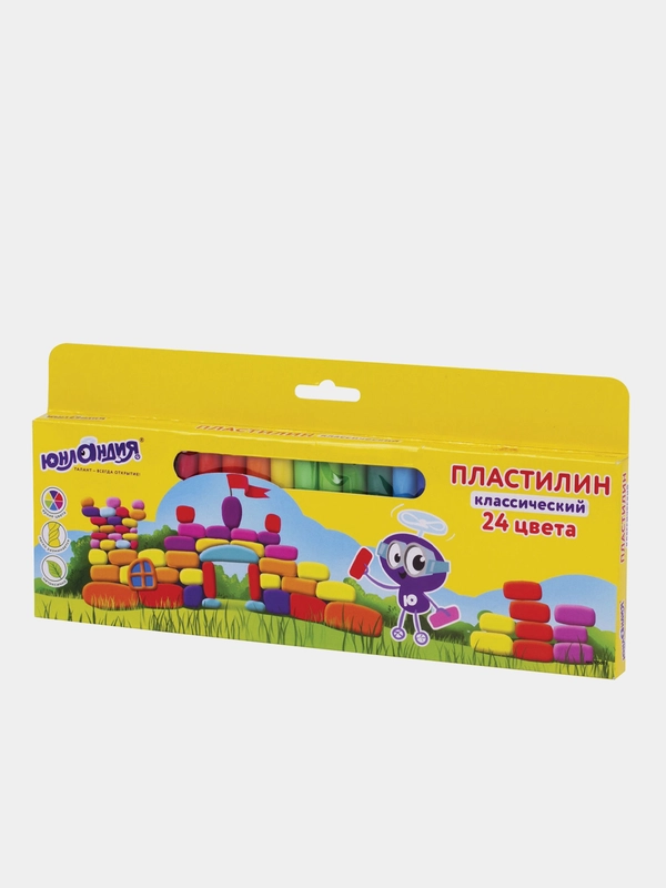 Пластилин классический ЮНЛАНДИЯ "ЮНЛАНДИК-АРХИТЕКТОР", 24 цвета, 480 г