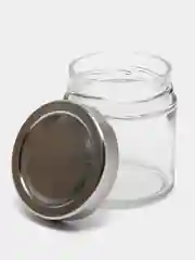 Серебряный банка с крышкой стеклянная для свечей, сыпучих, конфет, специй, мёда, 6 штук по 200 мл