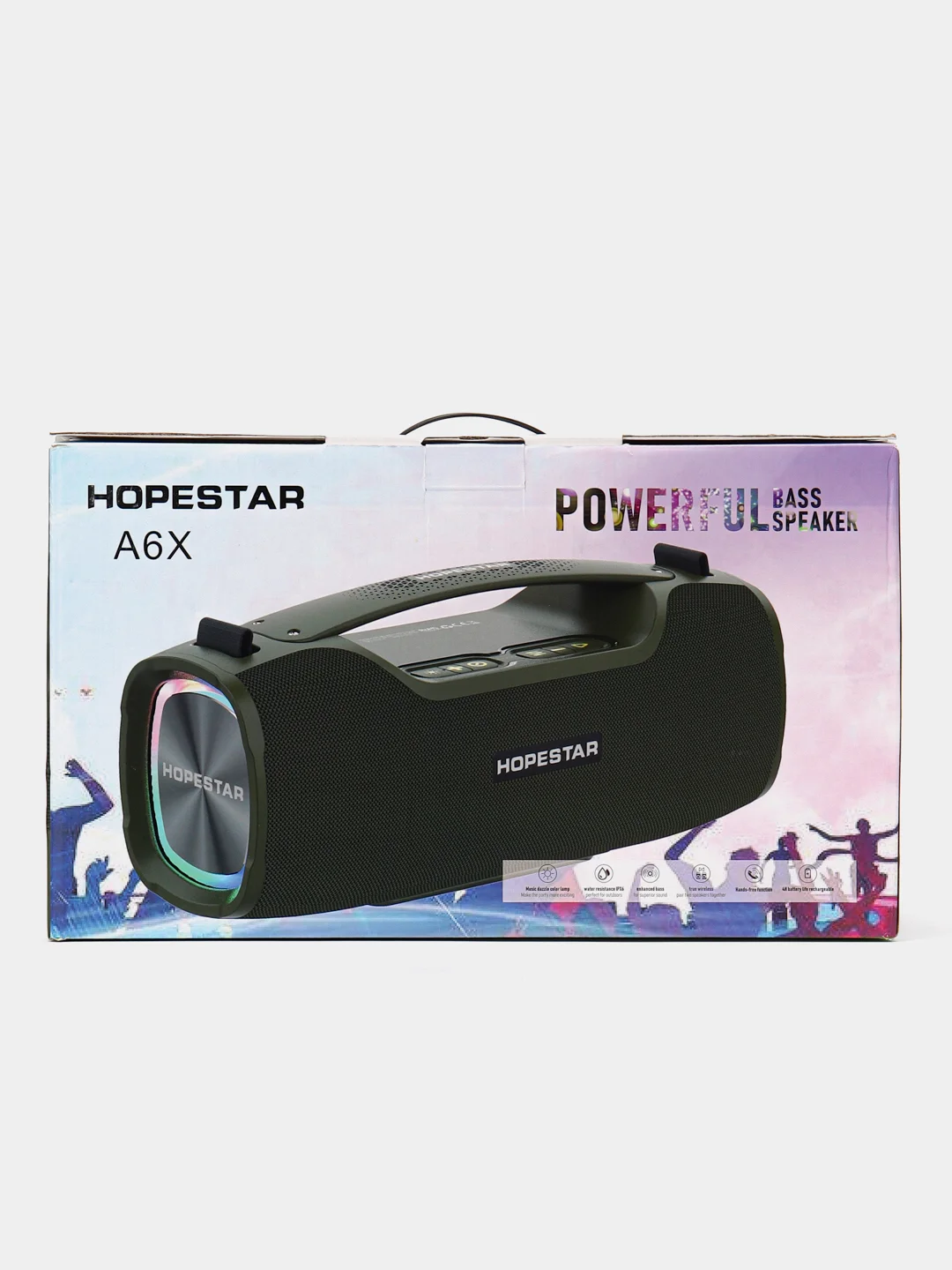 Зелёный хаки портативная беспроводная колонка Hopestar A6X, мощность 55W