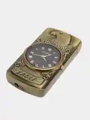 Желтый зажигалка автоген, с часами, с коробке