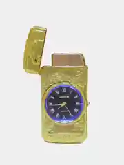 Золотой зажигалка автоген, с часами, с коробке