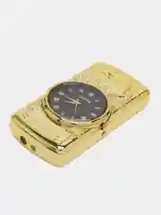 Золотой зажигалка автоген, с часами, с коробке