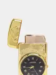 Золотой зажигалка автоген, с часами, с коробке