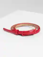 Красный ремень узкий женский, из экокожи, с цветной пряжкой под платье, рубашку