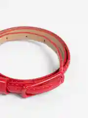 Красный ремень узкий женский, из экокожи, с цветной пряжкой под платье, рубашку