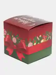 Зеленый подарочная коробка с новогодним принтом