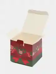 Зеленый подарочная коробка с новогодним принтом