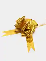 Золотой бант для упаковки подарков. Подарочный бант шар, размер банта 12 см