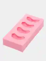 Розовый молд силиконовый "Дольки мандарина", 4 ячейки