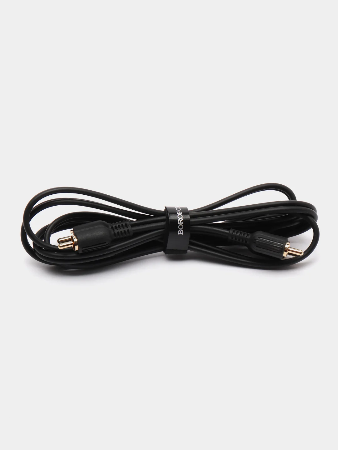 Черный аудиокабель 2xRCA - 2xRCA Borofone BL13 1.5 м, круглый, кабель тюльпан, аудио переходник