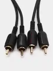 Черный аудиокабель 2xRCA - 2xRCA Borofone BL13 1.5 м, круглый, кабель тюльпан, аудио переходник