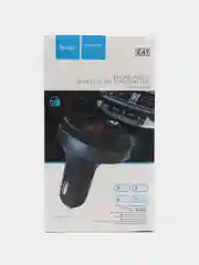 Черный fm-модулятор с функцией зарядки HOCO E41, FM-трансмиттер, ресивер Bluetooth