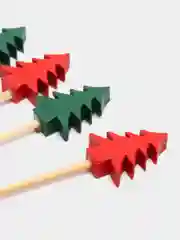 Бирюзовый шпажки бамбуковые/Шпажки для канапе/Новогодние/Ёлочки