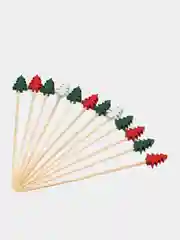 Бирюзовый шпажки бамбуковые/Шпажки для канапе/Новогодние/Ёлочки