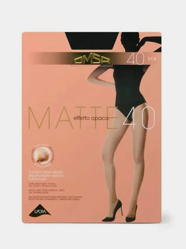 Женские колготки OMSA "Matte", 40 ден без шортиков матовые
