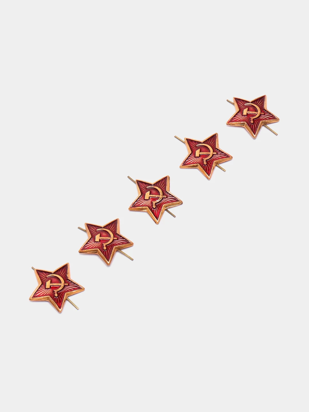 Звезды на пилотку к 9 мая, 5 шт, звездочки военные, значок звезда СССР, кокарда