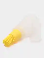 Желтый кисточка для масла с крышкой.