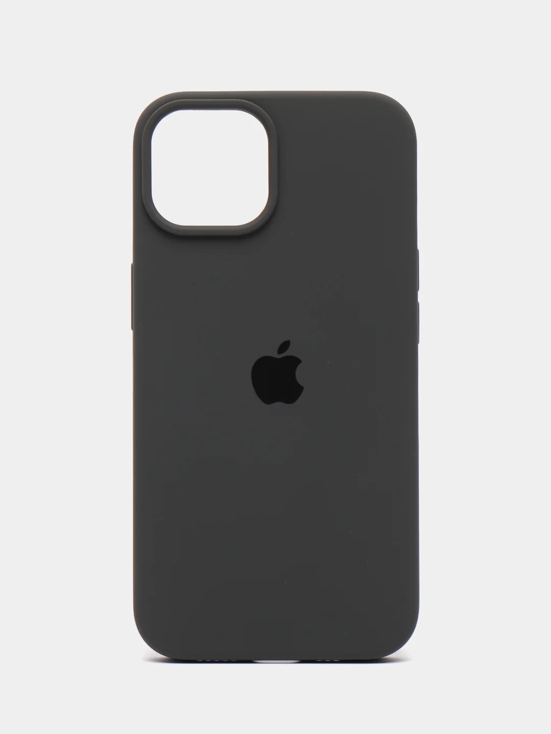 Угольный чехол Silicone Case для iPhone 14, 14 Pro, 14 Plus, 14 Pro Max, с закрытым низом