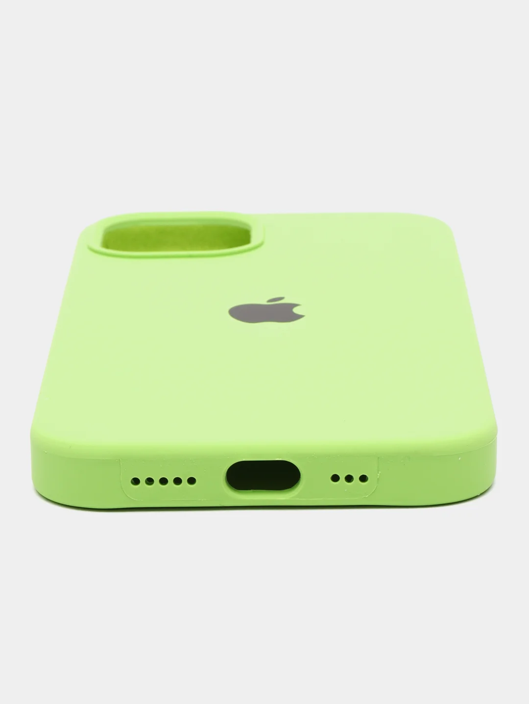 Салатовый чехол Silicone Case для iPhone 14, 14 Pro, 14 Plus, 14 Pro Max, с закрытым низом