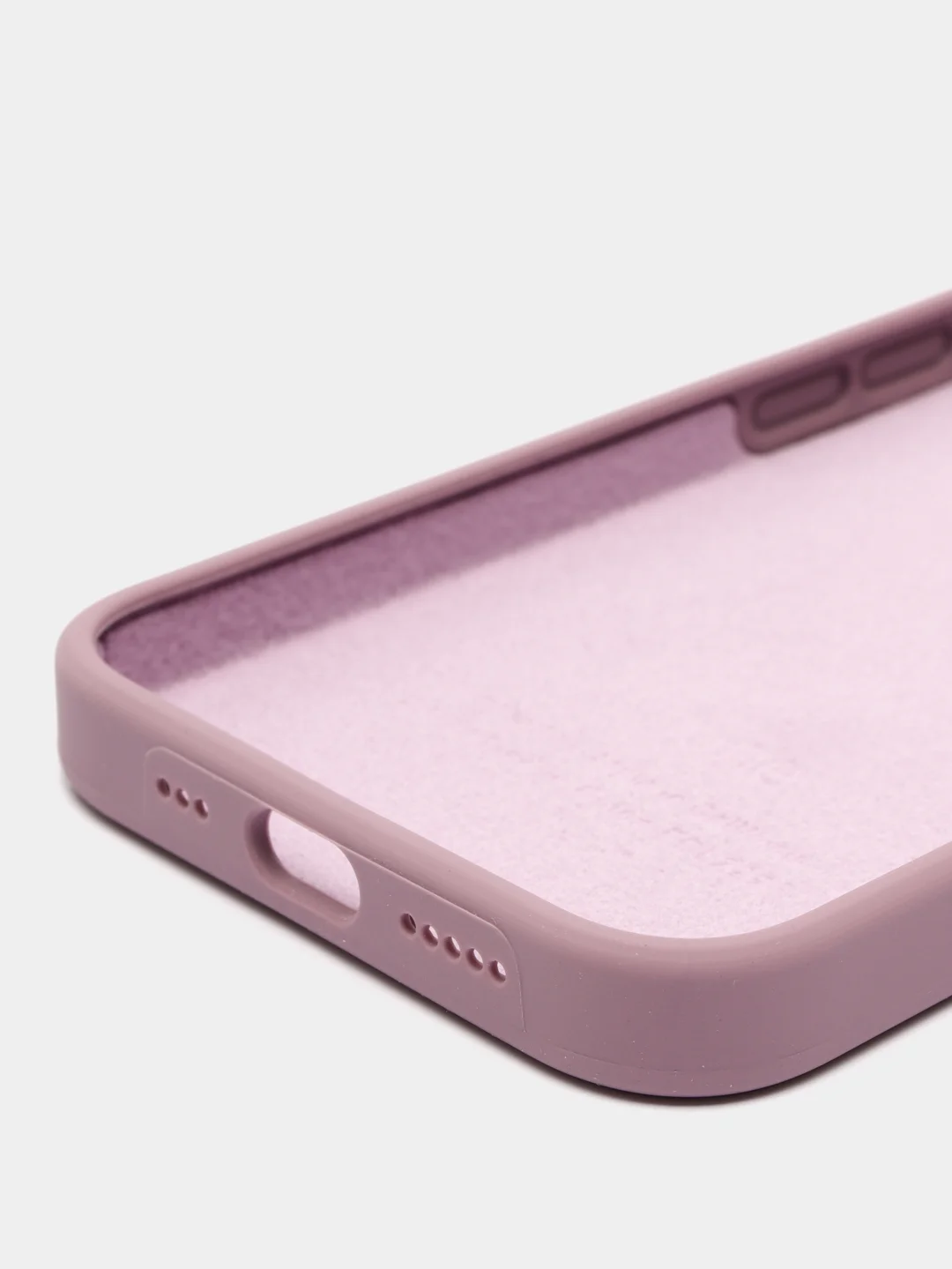 Сиреневый чехол Silicone Case для iPhone 14, 14 Pro, 14 Plus, 14 Pro Max, с закрытым низом
