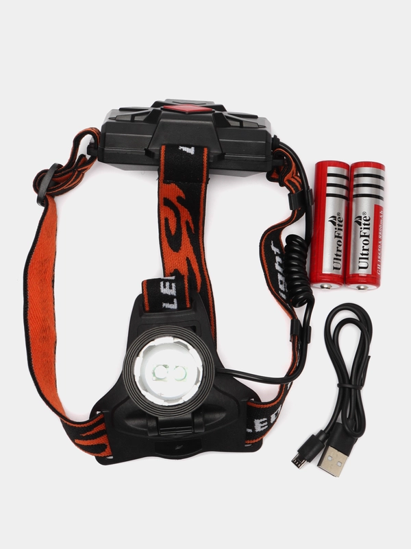 Фонарь налобный High Power Headlamp T6 Dual Light Source, аккумуляторный, с зумом