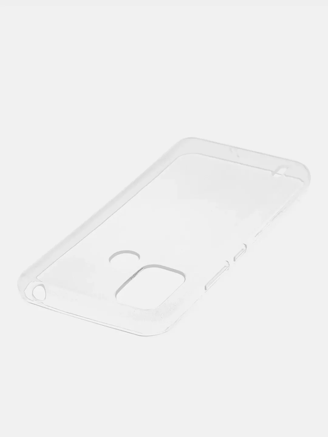Прозрачный силиконовый чехол КАРТОФАН для Itel A48 с бортиком вокруг камер и защитой от прилипания