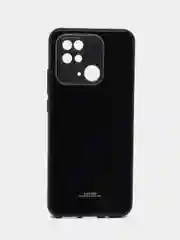 Угольный чехол на Xiaomi Redmi 10C Poco C40 (Сяоми Редми 10С Поко С40), пластиковый, под стекло
