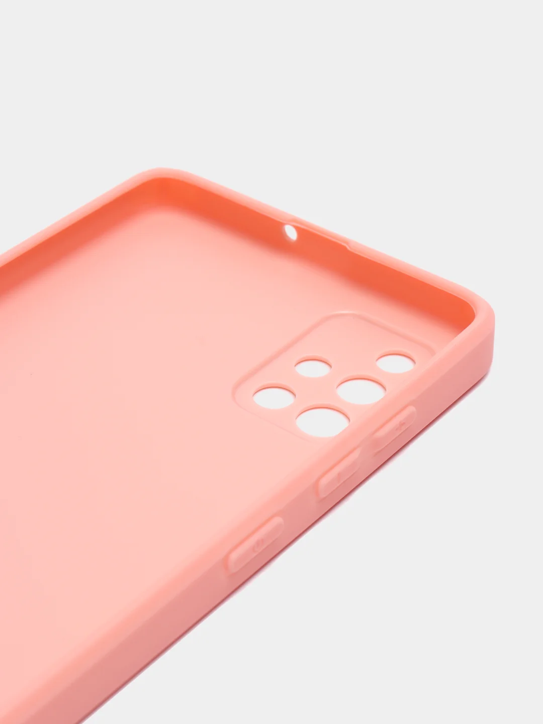 Кораллово-розовый чехол Samsung Galaxy A51 пластиковый под стекло