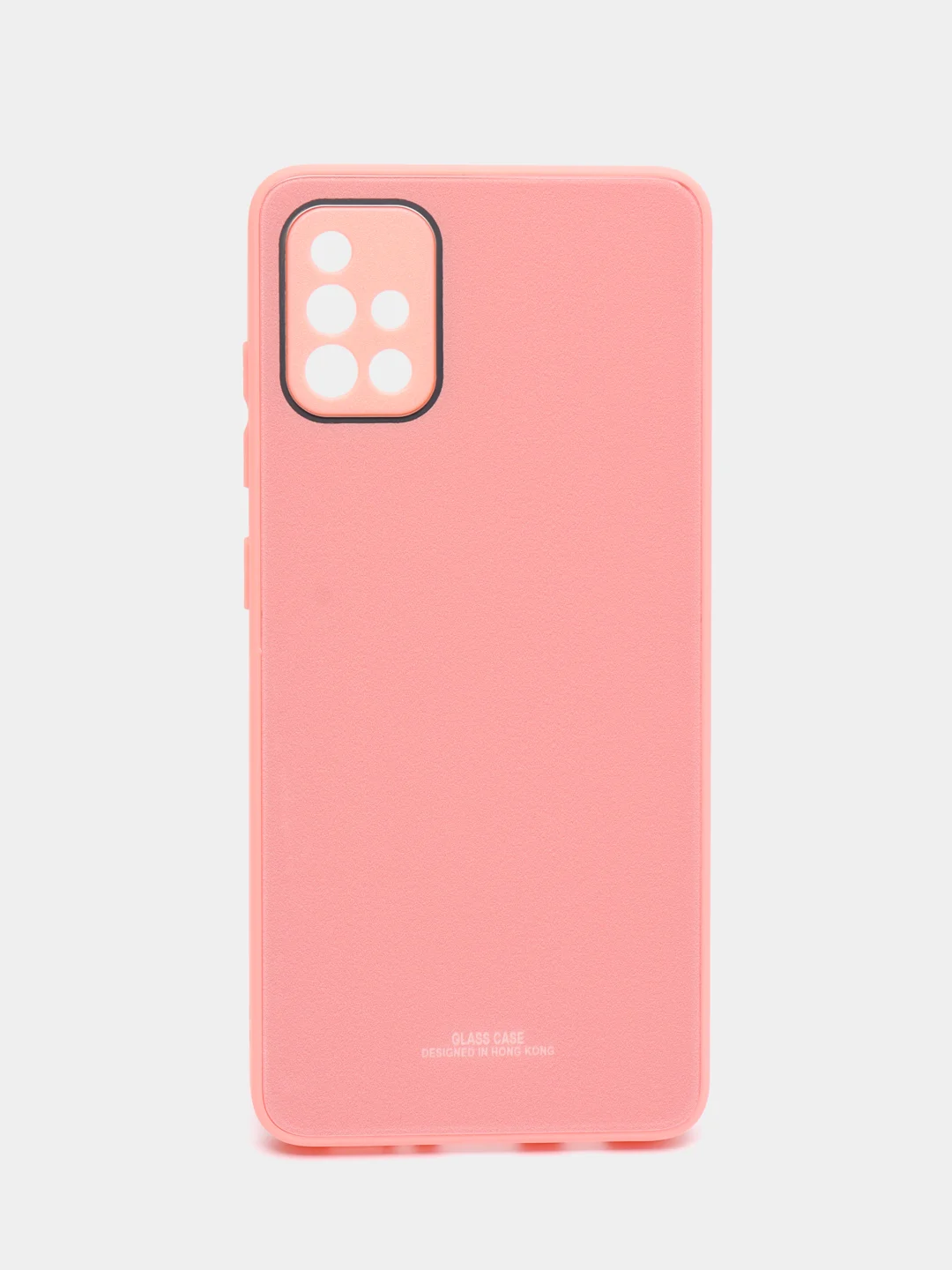 Кораллово-розовый чехол Samsung Galaxy A51 пластиковый под стекло