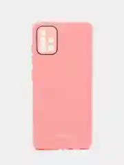Кораллово-розовый чехол Samsung Galaxy A51  пластиковый под стекло