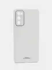 Белый чехол Samsung Galaxy S20 FE / Самсунг Галакси С20 ФЕ, твердый, глянцевый