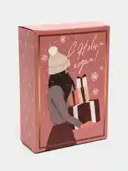 Коралловый меланж коробка складная Новый год, 16 х 23 х 7.5 см