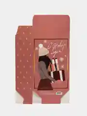 Коралловый меланж коробка складная Новый год, 16 х 23 х 7.5 см