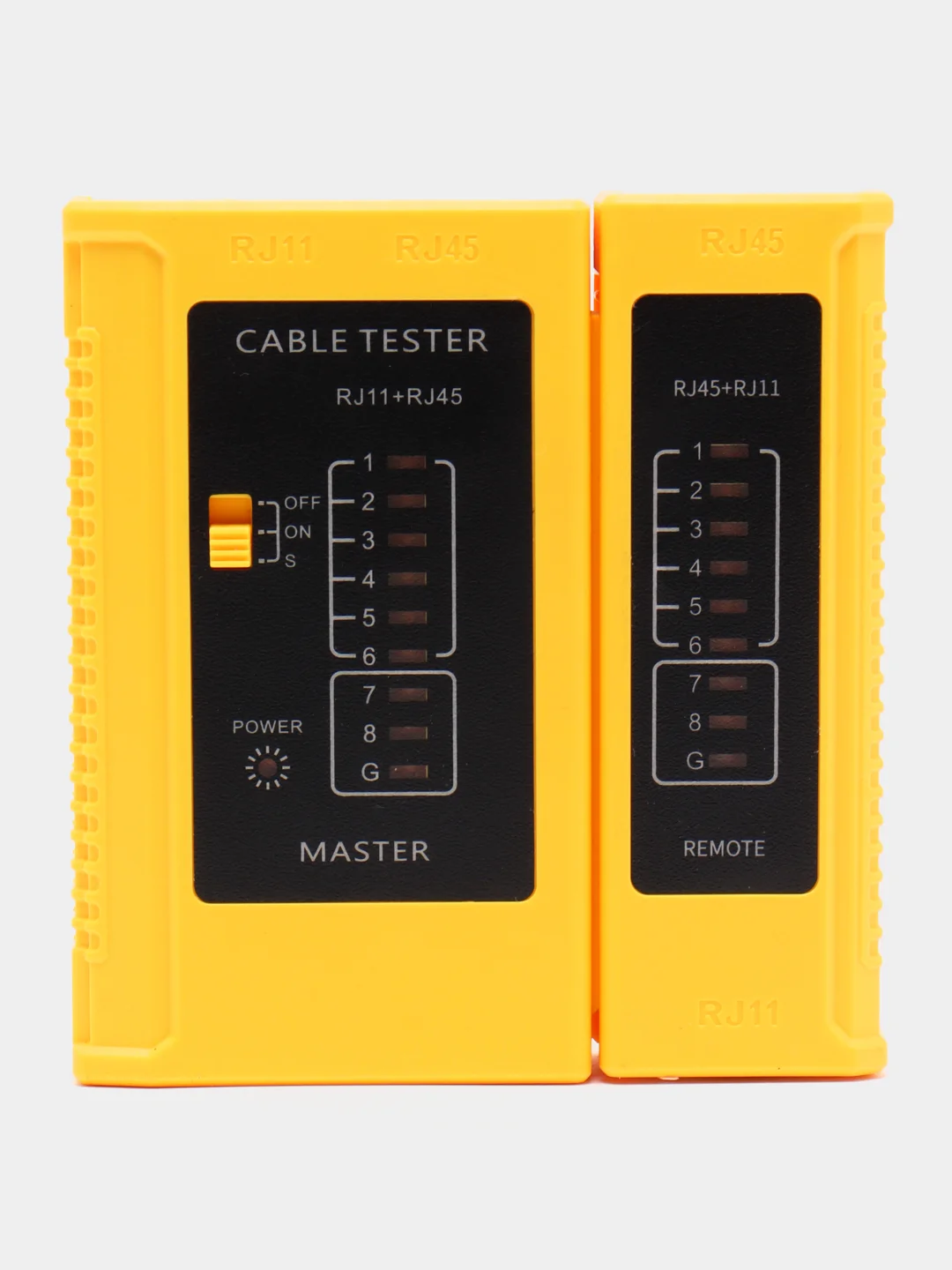 Желтый тестер витой пары для кабеля локальной сети LAN UTP / FTP / STP RJ45, RJ11