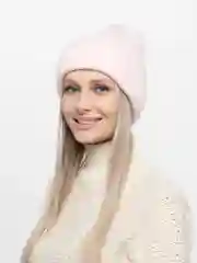 Бежевый зимняя шапка, теплая женская шапка на зиму